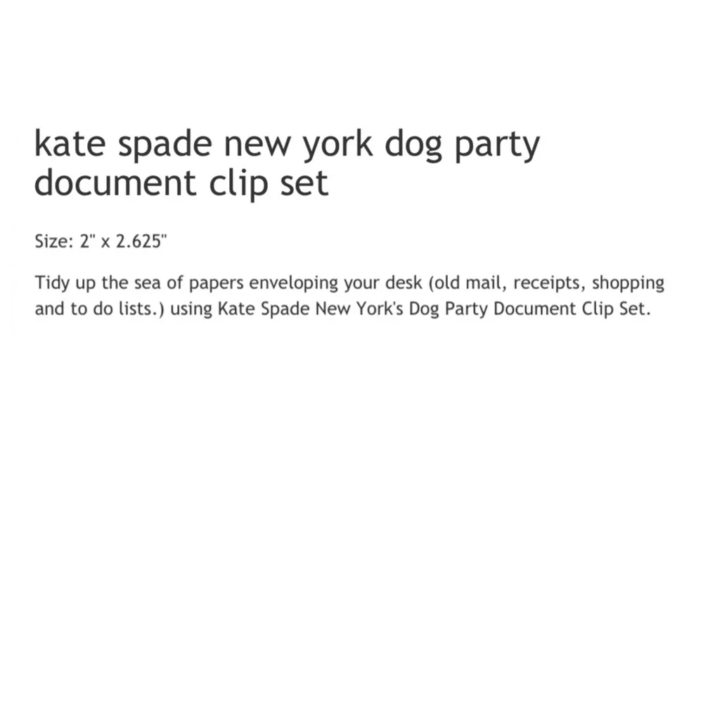 Kate Spade New York Dog Party Document Clip Set